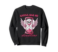 Karma no Tiene Fecha límite de Reloj de Arena de Calavera gótica Sudadera