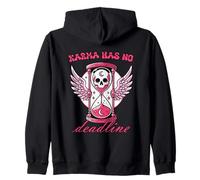 Karma no Tiene Fecha límite de Reloj de Arena de Calavera gótica Sudadera con Capucha