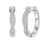 Karma OR1013 - Pendientes de aro para mujer con moissanita, de plata 925 o de 17 mm de diámetro, elegantes pendientes de aro para mujer, 1,7 x 0,3 cm, Plata de ley, Moissanita