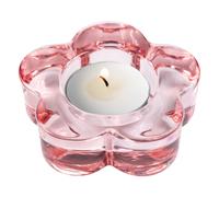 Karma Portavelas de cristal con forma de flor, portavelas de cristal grueso, portavelas votivo de cristal para decoracin del hogar y fiestas, ce