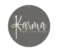 Karma Rules The Beautiful Vintage - Cartel redondo de metal para decoración de pared, póster de metal, decoración de pared para el hogar, bar, garaje, granja, cafetería, decoración de pared, 8 x 8