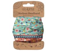 Karma Shelly - Diadema floral para mujer, tamaño mediano, diadema de tela y bufanda elástica para el cabello, color verde y naranja