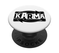 Karma What Goes Around Comes Around, etiqueta de reciclaje divertida PopSockets PopGrip Adhesivo
