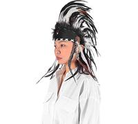 KARMABCN Native American Inspired Headdress - Handcrafted with Genuine Feathers and Beads