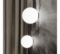 Karman aplique de pared Maoo, cristal satinado, Ø 12 cm, G9