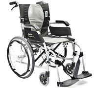 Karman Ergo Flight - Silla de ruedas ergonómica con ejes de liberación rápida en asiento de 16", marco plateado perla