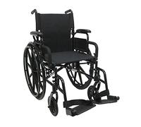 Karman Healthcare 802-DY - Silla de ruedas ultraligera de 30 libras con reposapiés extraíble en negro, asiento de 18 x 16 pulgadas