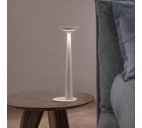 Karman lámpara de mesa LED recargable Papiria, blanco mate, CCT