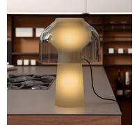 Karman lámpara de mesa Lilly, gris humo, altura 48 cm, cristal