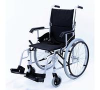 Karman LT-980-SI-E Silla de ruedas ultraligera de 24 libras con reposapiés elevador, color plateado