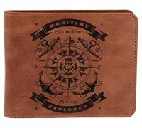 Karmanah Cartera de cuero grabada para aquellos que aman viajar, aventurarse y explorar. Hecho a mano con protección RFID añadida. (marrón claro), marrón claro, cartera RFID, Marrón claro, Cartera