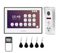 Karmen Videoportero Tuya Wi-Fi, Pantalla táctil de 7 Pulgadas, videoportero inalámbrico 1080P, grabación por detección de Movimiento, Habla, Abre 2 cerraduras