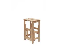 Karn, Happy Numbers Taburete Escalera de Haya teñida y barnizada, 60 centimetros de Altura, peldaño Giratorio con Seguridad, Madera de Haya Natural barnizada