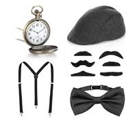 KarneLux Accesorios para hombre de los años 20: accesorios para disfraces de mafiosos y pandilleros, accesorios para carnaval, fiestas de disfraces y fiestas temáticas de Hollywood