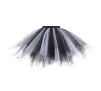 Karneval Frauen Weihnachten Tanz Party Patchwork Tüll Rock Urlaub Party Kostüm Tutu Ballett Röcke (Black, M) Karneval Kostüm