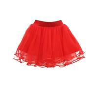 Karneval Frühling Kinder Rock Geschenk Mädchen Mesh Rock Genagelte Perlen Kinder Rock Pengpeng Rock Vier Jahreszeiten (Red, 13-14 Years) Karneval Kostüm