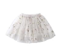 Karneval Kinder-Tutu-Rock besticktem Tüll mit karierter, gestreifter Regenbogenblume für Mädchen Von 1 bis 10 Jahren (White, 3-4 Years) Karneval Kostüm