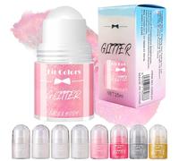 Karneval Roll-on con lentejuelas para niños | Roll-on Gel de lentejuelas para el cuerpo brillante holográfico | Maquillaje de fiesta | Lentejuelas Cara Rave Festival Brillante (Rosa claro #05)