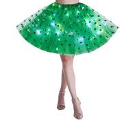 Karneval StDay LED-Tutu-Röcke für Damen, Ballett-Tanz-Tutu-Rock, leuchtende Röcke, glitzerndes Party-Kostüm (Green, One Size) Karneval Kostüm