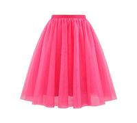 Karneval Taillenplissierter Netzrock, weicher, drapierter, mittellanger Rock, große Größe, A-Linien-Rock (M) Karneval Kostüm