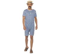 Karnival- Male Old Time Bathing Suit Disfraz, Multicolor, M (82100)