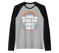 KAROLINA Vibes Only Cute Retro Girls KAROLINA Name Camiseta Manga Raglan