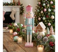 KAROLINE&CO. Cascanuez de Madera 60 cm Colores Pastel - Figura Decorativa para Decoracion Navidad, Adornos Navidad y Christmas Decorations - Ideal para Navidad decoración