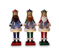 KAROLINE&CO. Reyes Magos Musicales Figuras Decoracion Navidad 68 cm con luz led y música | Pack 3 Unidades | Adornos de Navidad Christmas Decorations | Navidad decoración Premium