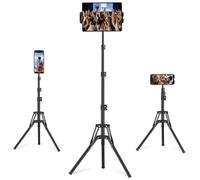 Karoten Soporte Tableta Ajustable 160cm/65 Pulgadas, Trípode 360° Rotación para Dispositivos de 4,7-13,5 Pulgadas, Soporte Universal para Tabletas