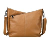 Karoukee Bandolera Moderna para Mujer, Bolso de Hombro Mediano de Cuero Auténtico con 3 Bolsillos Independientes, Correas Cortas/Largas Ajustables, Bolso Hobo para Tableta de 9.7" - Marrón