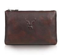 Karoukee Bolso de Mano de Cuero de Curtido Vegetal para Hombre, Cartera de Mano Lujo, Bolso de Negocios Multiusos, Bolsos Grande, Clutch Tablet 9.7 Pulgadas