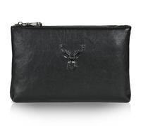 Karoukee Bolso de Mano de Cuero de Curtido Vegetal para Hombre, Cartera de Mano Lujo, Bolso de Negocios Multiusos, Bolsos Grande, Clutch Tablet 9.7 Pulgadas