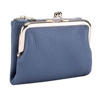 Karoukee Cartera Bifold de Cuero Genuino para Mujer - Elegante Monedero con Cierre Kiss-Lock y Protección RFID, Tarjetero de Crédito con Múltiples Compartimentos - Diseño Clásico
