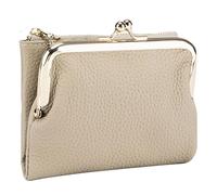 Karoukee Cartera Bifold de Cuero Genuino para Mujer - Elegante Monedero con Cierre Kiss-Lock y Protección RFID, Tarjetero de Crédito con Múltiples Compartimentos - Diseño Clásico