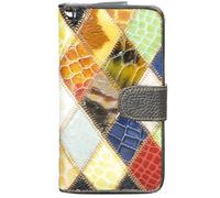 Karoukee Cartera Bifold de Cuero Genuino para Mujer, Tarjetero de Crédito de Colores Hecho a Mano, Billetera con Bolsillo para Monedas con Cremallera, Bonito Monedero de Mujer