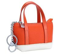 Karoukee Monedero Mini para Mujer con Llavero, Cartera Pequeño con Cadena Desmontable, Colgante de Bolso de Cuero Genuino Bonito y Funcional para Uso Diario, 7 Colores Disponibles - Rojo