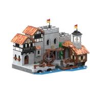 KAROYD Kit de construcción modular medieval Lion Knights Harbor (compatible con 10305), juego de bloques de construcción de la serie Street Scene (3094 piezas)