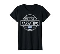 Karpathos Grecia Vela Aventura Náutica Camiseta gráfica económica, Mujer, Negro, S