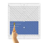 Karpoulra Regla de acolchado - Tamaño grande de 12 x 12 pulgadas Regla de estripología ranurada para acolchado y costura - Material acrílico - Construcción de plástico moldeado