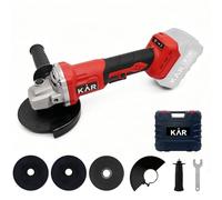 Karramlili Amoladora angular sin escobillas de 4-1/2 pulgadas, 1282 W 61 A, herramienta de amoladora inalámbrica, 8000 rpm, con rueda de molienda + ruedas de corte + mango auxiliar + llave inglesa