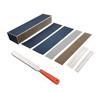 Karriter Herramientas estrechas de doble borde para coronación de trastes de guitarra + limas de trastes niveladoras de bajo y guitarra con papel de lija autoadhesivo + 2 protectores de diapasón