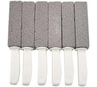 Karriter Piedra pómez de limpieza de inodoro con mango para limpieza de inodoro, removedor de anillos de agua dura, paquete de 6