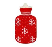 karrychen 1Christmas Cartoon Patter Knitted Cover Hot Water Bottle Hot-Water Bag -E#