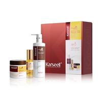 Karseell Hidratante Reparación Sets de Pelo, Colágeno Mascarilla Pelo, Champú Hidratante Y Aceite de Pelo para Seco y Dañado el Cabello, 2 x 500ml + 50ml