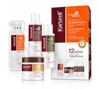 Karseell MACA CARE SYSTEM Kit Alisado Profesional con Queratina 12 semanas | Alisado profesional en casa, hasta 12 semanas, control de encrespamiento, cabello rizado y ondulado, sin formol 250 ml