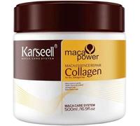 Karseell MACA CARE SYSTEM Mascarilla Capilar de Colágeno Hidratante Reparadora Nutritiva Profesional Cabello Seco Dañado Teñido Encrespado Brillo Antifrizz Aceite de Argán Coco Maca Sin Sulfatos 500ml