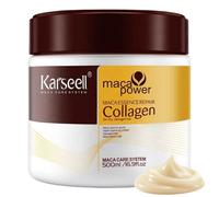 Karseell MACA CARE SYSTEM Mascarilla Capilar Profesional Colágeno Aceite Argán Coco Aguacate Keratina Karité Reparadora Nutritiva Hidratante Antifrizz Tratamiento Pelo Seco Dañado Teñido Alisado 500ml