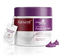 Karseell MACA CARE SYSTEM Mascarilla Capilar Violeta 500ml Matizadora Pelo Rubio Platino Decolorado Canas Antiamarillo Corrector Tono Hidratación Profunda Colágeno Reparación Cabello Castigado