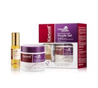 Karseell Mascarilla Pelo Violeta y Aceite de Pelo Maca Esencia, Reparación del Cabello Teñido Iluminar el cabello Para Pelo Rubio, Gris, Canas, 50ml + 500ml