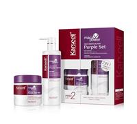 Karseell Mascarilla Pelo Violeta y Champú Violeta, Reparación del Cabello Teñido Iluminar el cabello Para Pelo Rubio, Gris, Canas, 2 x 500ml